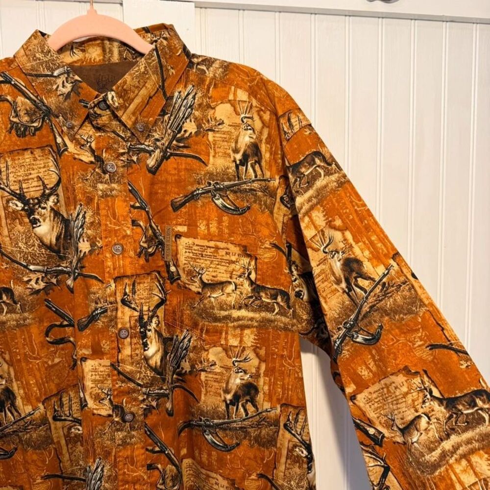 North River Outfitters Shirt NWT Mens 100% cotton deer hunt fall orange brown